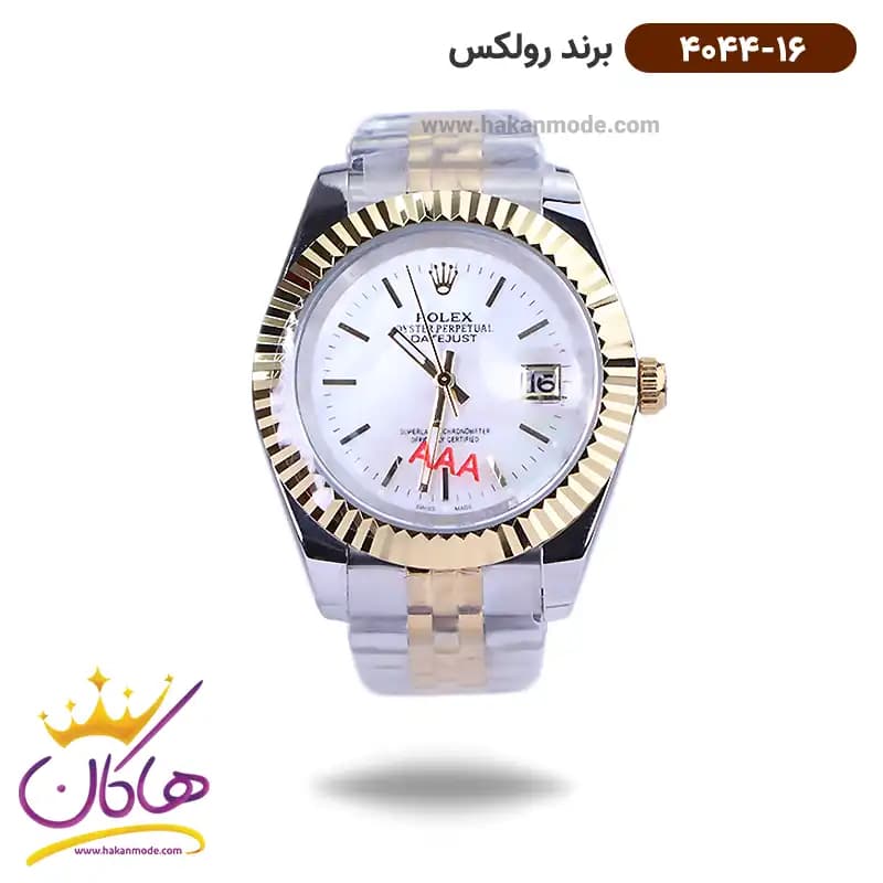 ساعت رولکس مردانه فلزی نقره ای طلایی دیجاست 4044/16