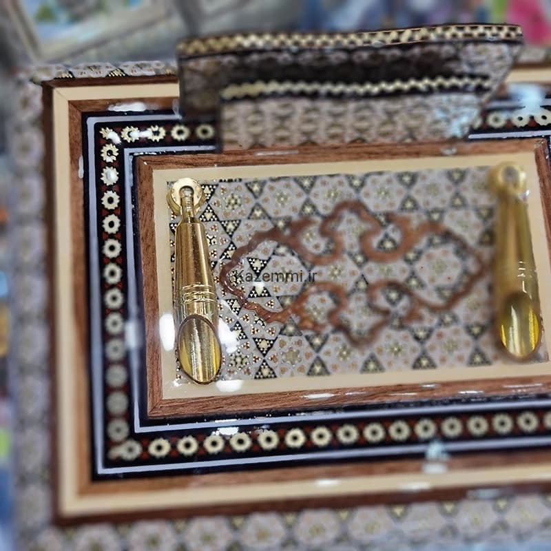 جاقلمی جعبه دار رومیزی خاتم خورشیدی — تصویر ۵
