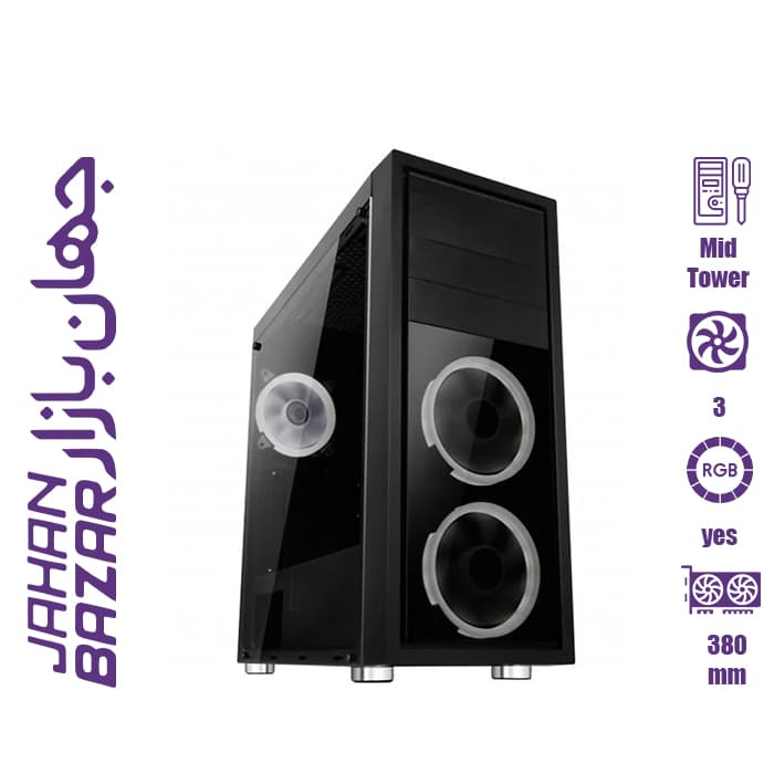 کیس کامپیوتر مسترتک MasterTech Atis Glass