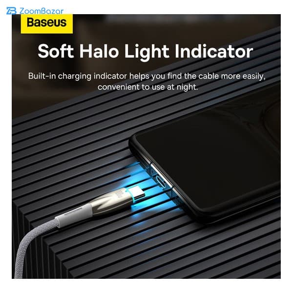 کابل تبدیل USB به USB-C بیسوس مدل Glimmer Series Fast 100w طول 1 متر — تصویر ۲