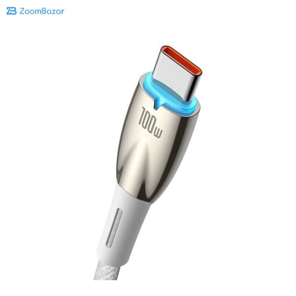 کابل تبدیل USB به USB-C بیسوس مدل Glimmer Series Fast 100w طول 1 متر — تصویر ۳