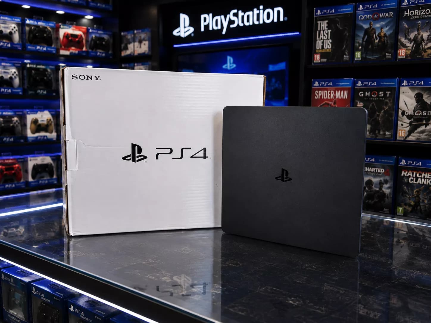 PS4 Slim کپی‌خور 500 گیگ (استوک) ( همراه دسته شرکتی + لوازم و کارتن ) — تصویر ۶