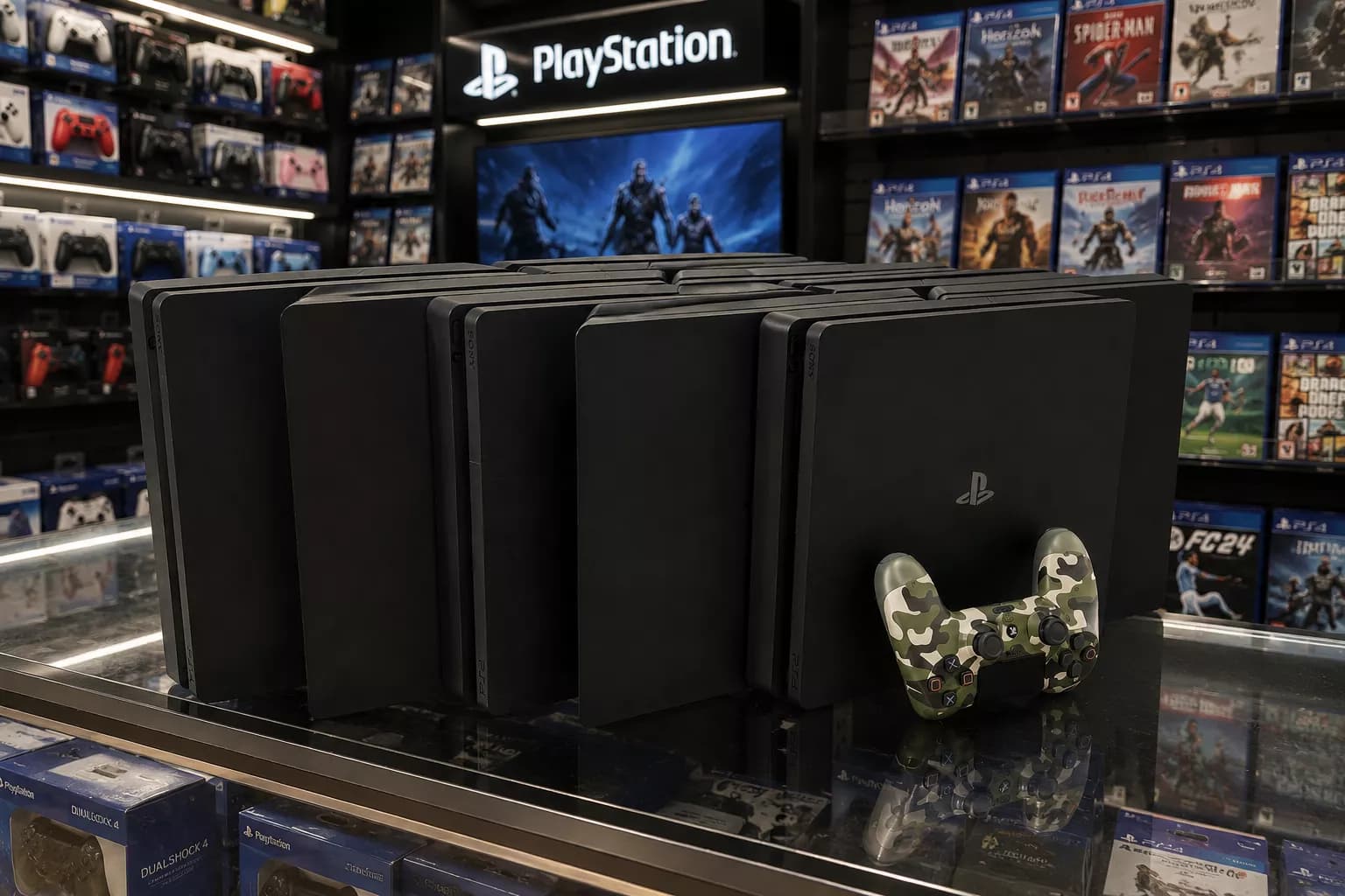 PS4 Slim کپی‌خور 500 گیگ (استوک) ( همراه دسته شرکتی + لوازم و کارتن ) — تصویر ۸