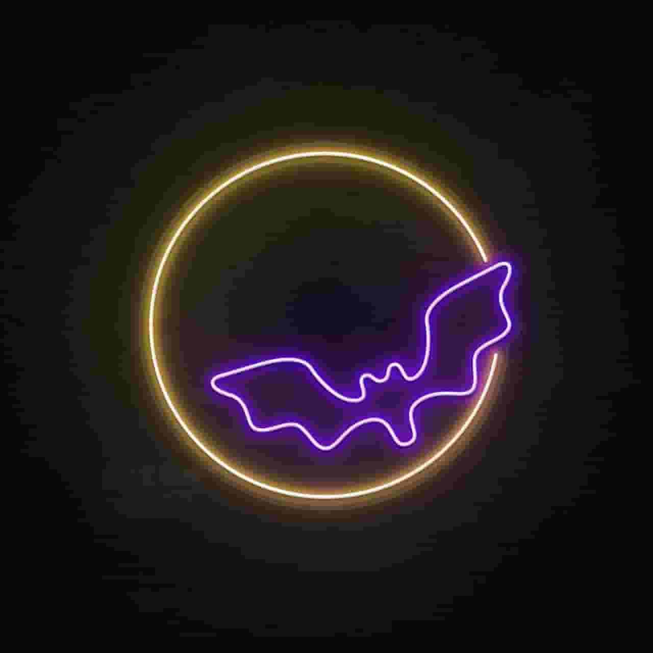 تابلو نئون طرح خفاش شب