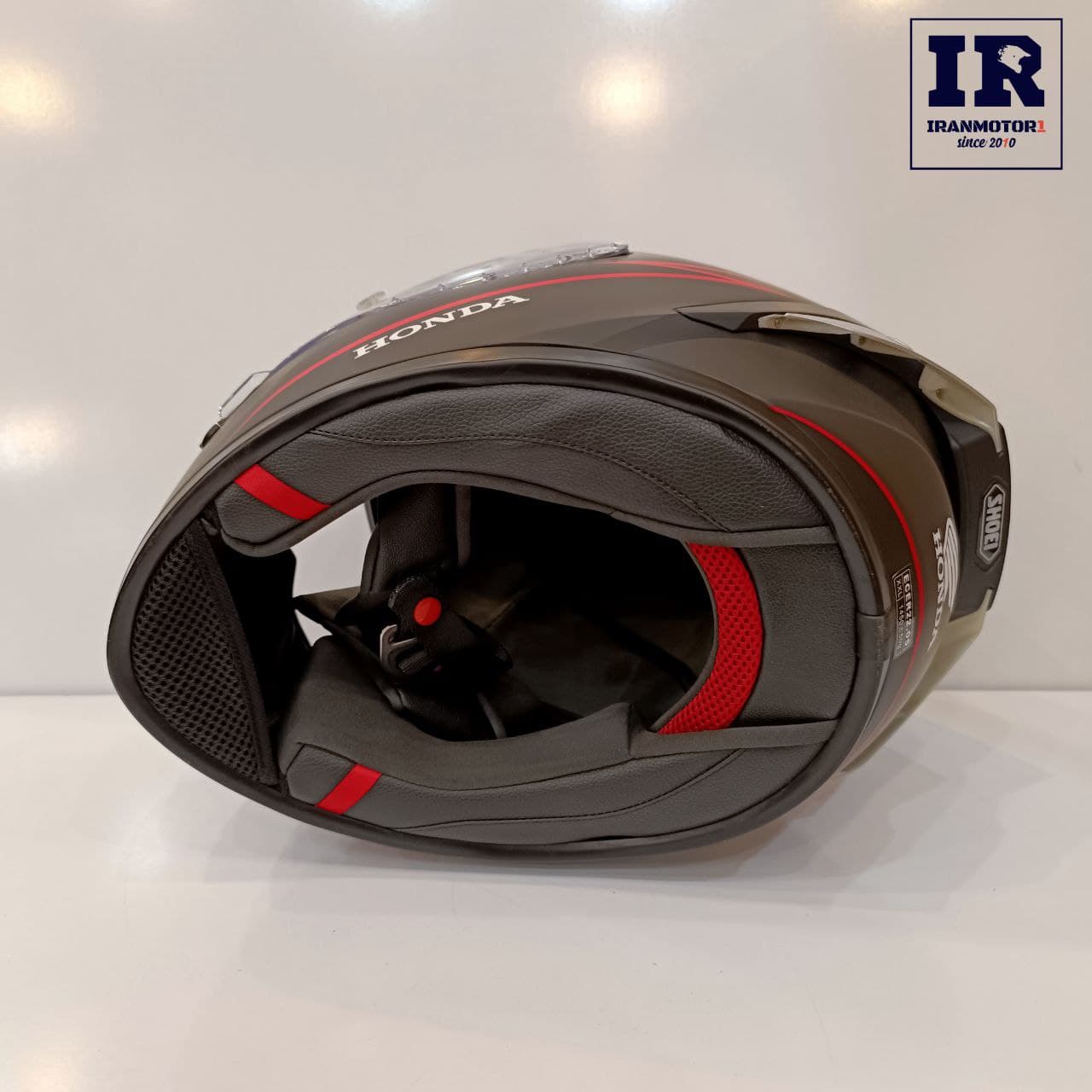 کلاه کاسکت فک ثابت شوئی SHOEI های کپی هندا HONDA – مشکی قرمز — تصویر ۴