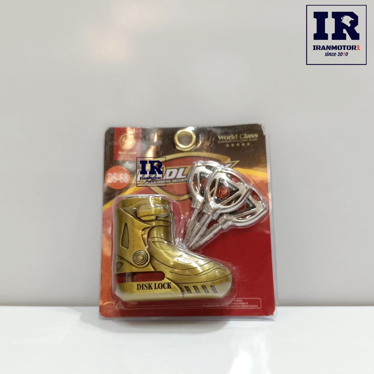 قفل دیسکی موتورسیکلت padlock پد لاک طرح پوتین — تصویر ۲