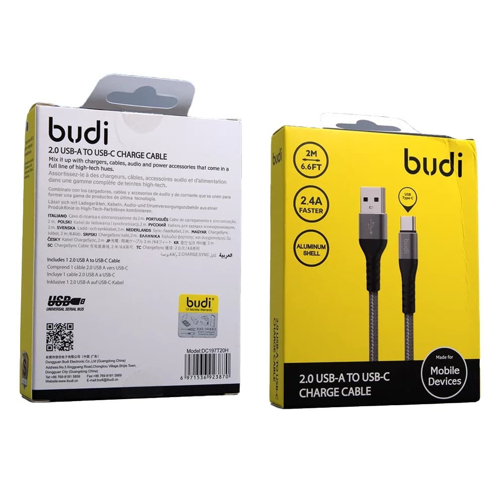 کابل شارژ تایپ سی Budi M8197T-2M — تصویر ۲