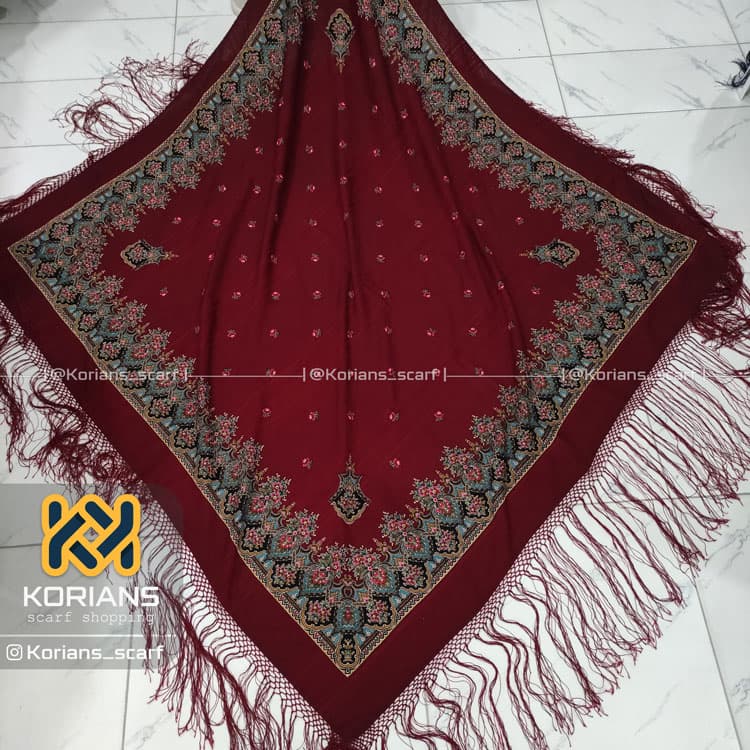 روسری ترکمن طرح دلار کد Rw8713 — تصویر ۲