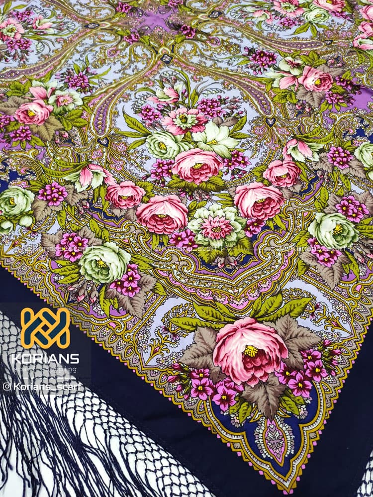 روسری ترکمن ریشه ابریشم خاص کد Rw8672 — تصویر ۴