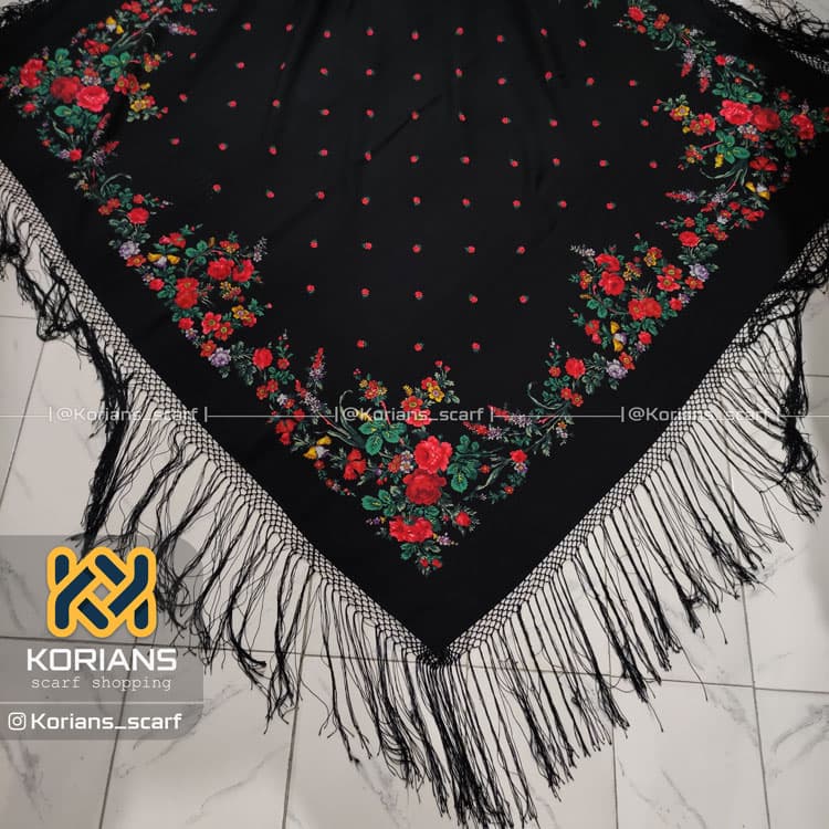 روسری ترکمن طرح دلار کد Rw8736 — تصویر ۳
