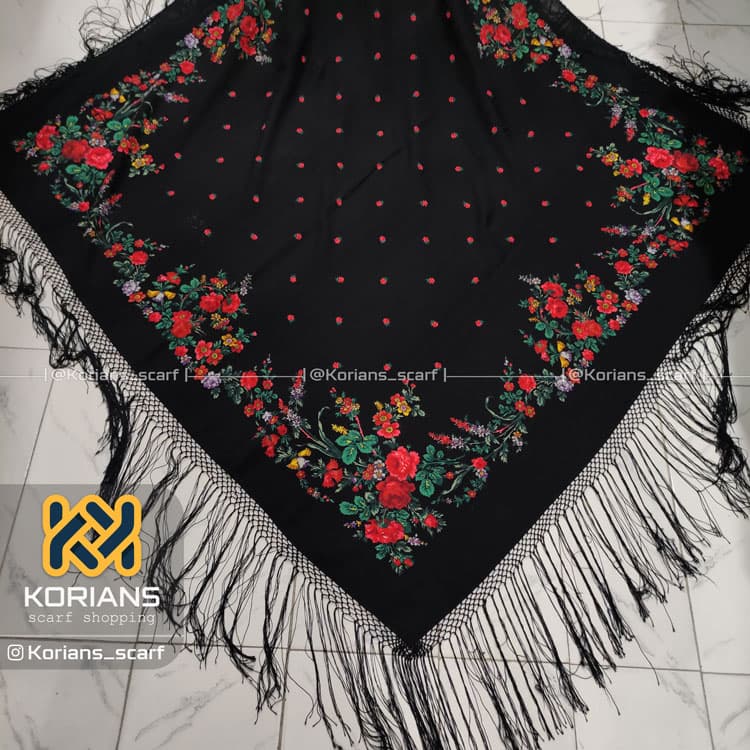 روسری ترکمن طرح دلار کد Rw8736 — تصویر ۲