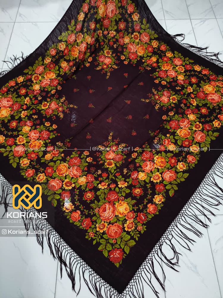 روسری ترکمن مدل لیمویی جیگری — تصویر ۲