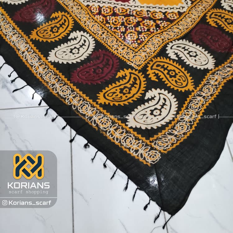 روسری ترکمن (یالق) مدل سفره‌ای قرمز — تصویر ۴