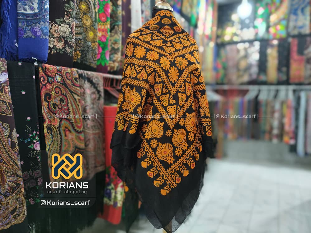 روسری ترکمن (یالق) مدل دسته گل