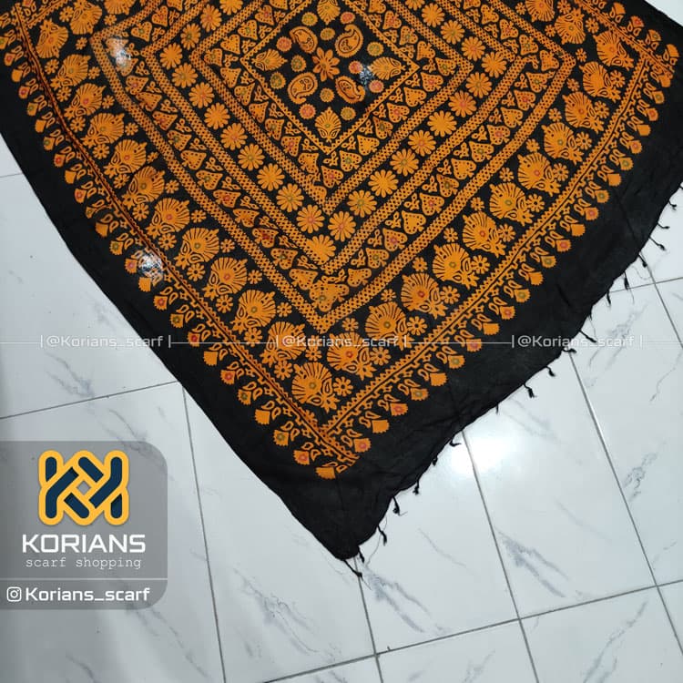 روسری ترکمن (یالق) مدل دسته گل — تصویر ۳