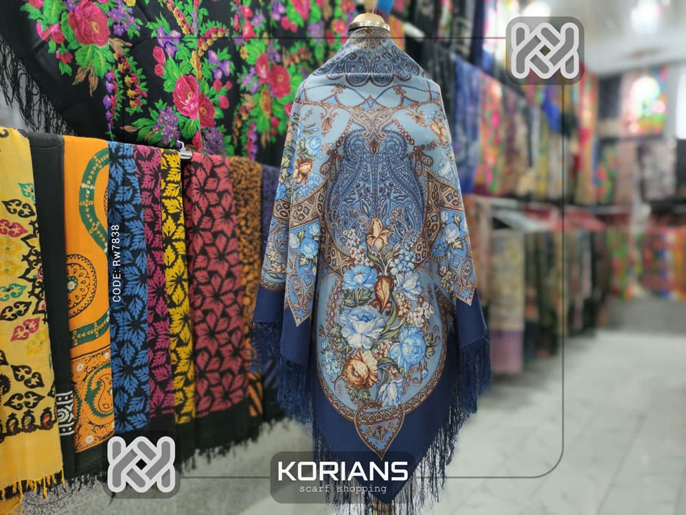 چارقد مدل چراغی آبی rw7838
