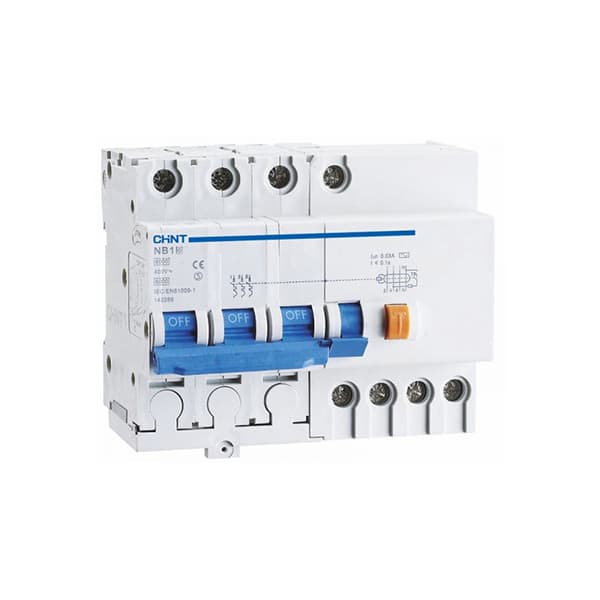 کلید محافظ جان چهار پل 25 آمپر ترکیبی چانت مدل NB1L-4P-30mA