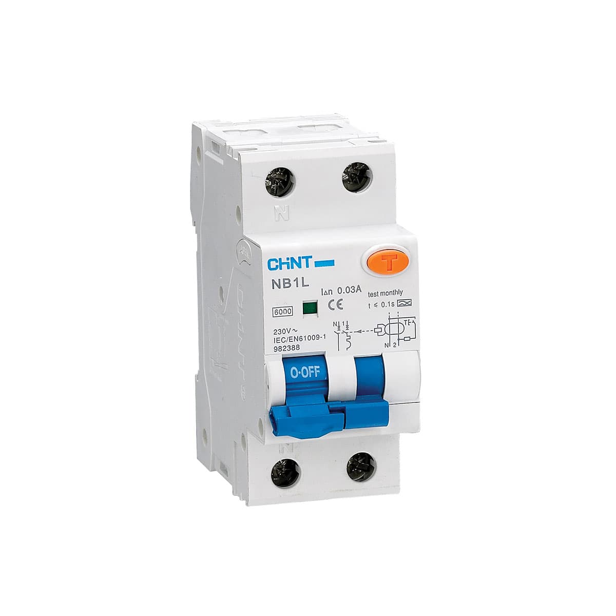 کلید محافظ جان دو پل 32 آمپر ترکیبی چانت مدل NB1L-2P-30mA