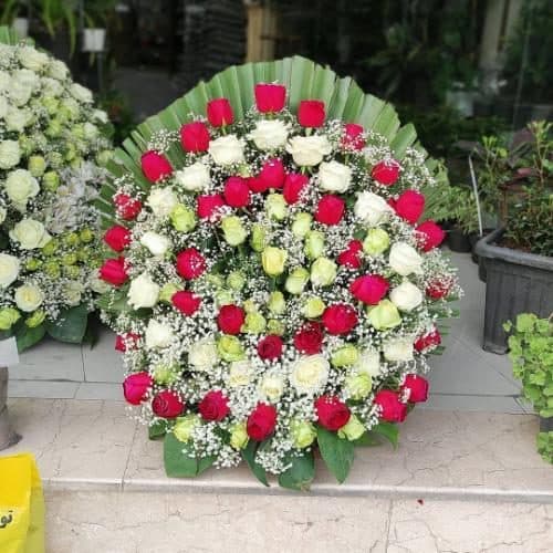 تاج گل رز قرمز 6375