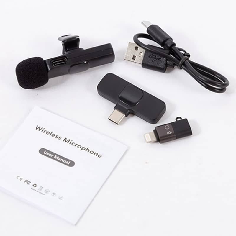 میکروفن یقه ایی بی سیم تایپ سی و لایتنینگ K8 — تصویر ۵