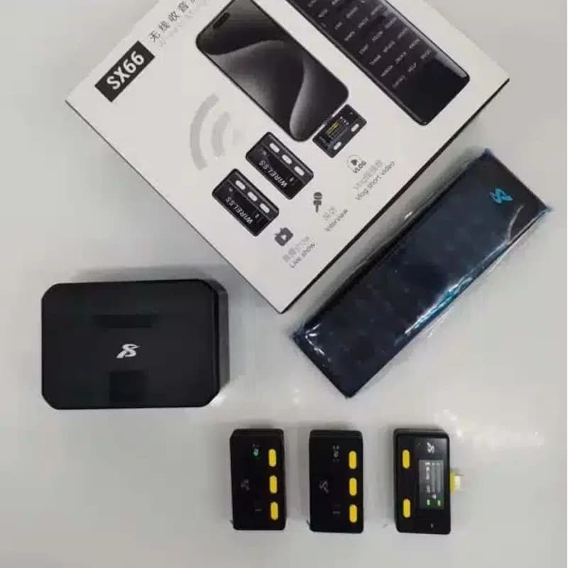 ست میکروفن بی سیم مدل SX66 ریموت دار