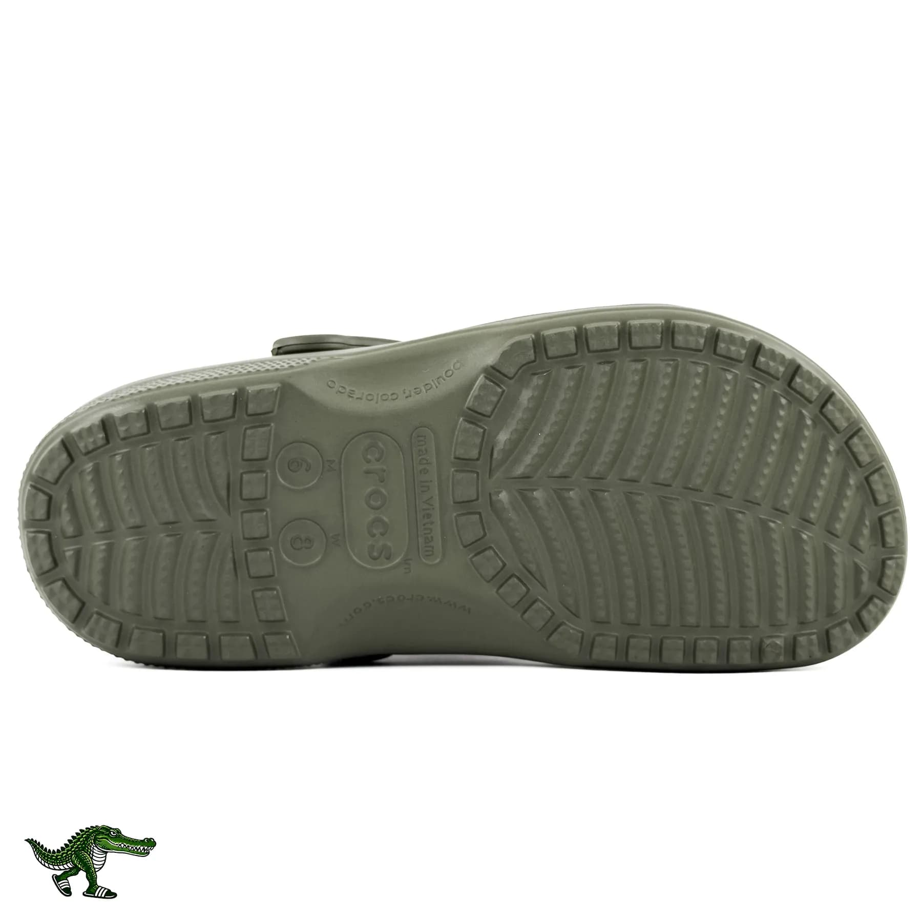 کراکس کلاسیک زیتونی زنانه و مردانه | Crocs Classic — تصویر ۳