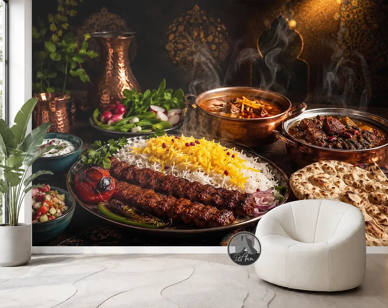 پوستر دیواری سفره چلوکباب و خورشت ایرانی کد DA-(1155) | دکور سفره‌خانه — تصویر ۳