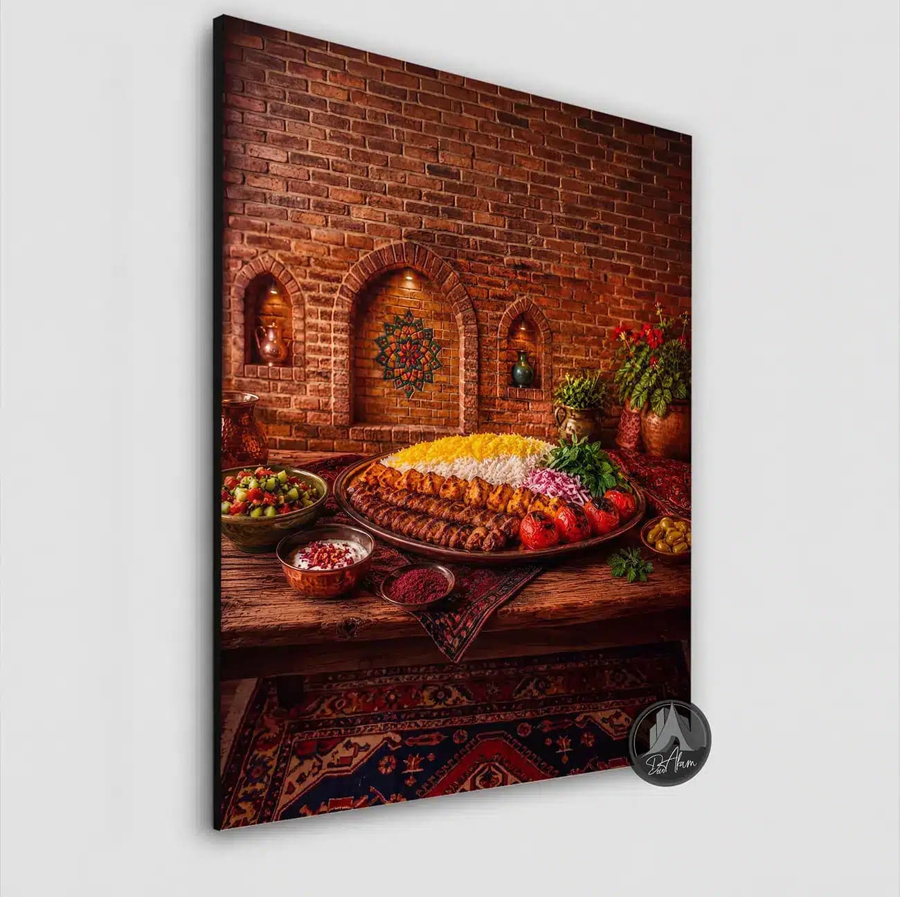 تابلو چلوکباب کوبیده در آشپزخانه آجری کد DA-(1153) | دکور چلوکبابی — تصویر ۶