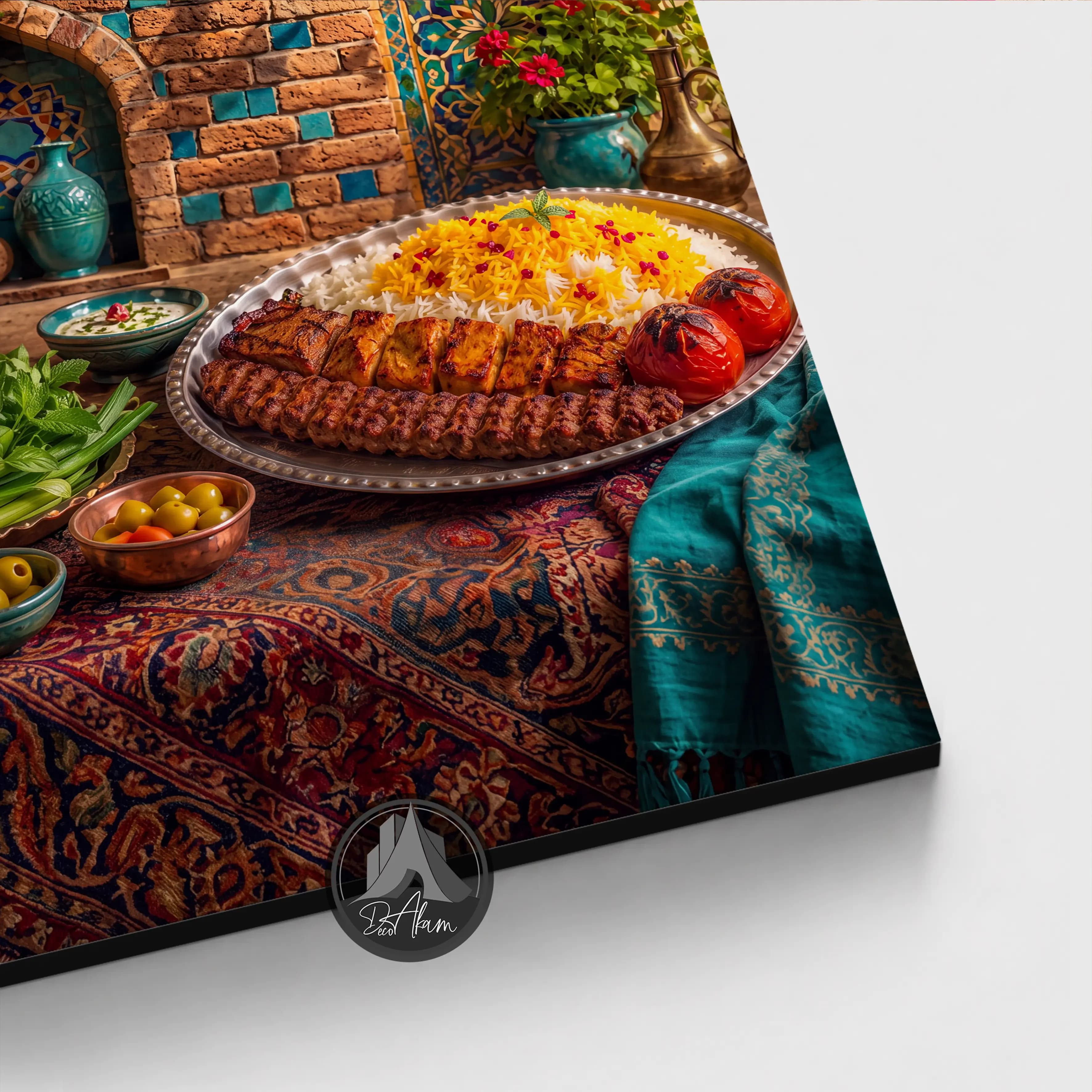 تابلو چلوکباب کوبیده کنار طاقچه آجری کد DA-(1145) | دکور رستوران سنتی — تصویر ۲