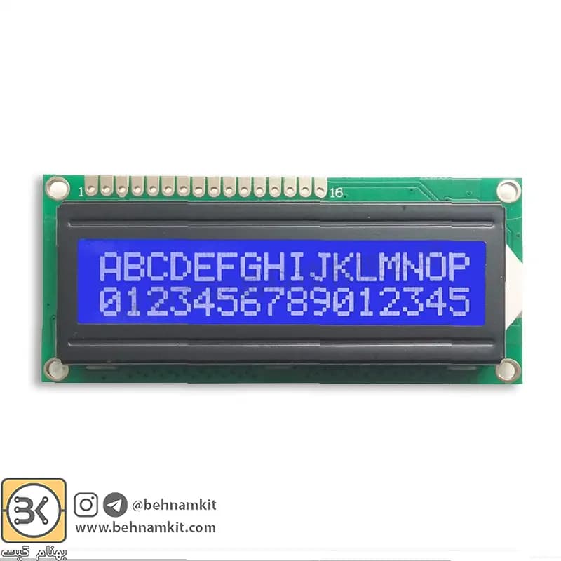 ال سی دی LCD 2 x 16 بکلایت ابی