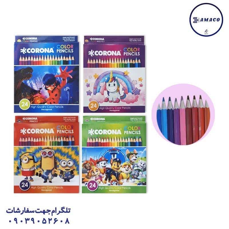 کرونا – مداد رنگی 24 مقوا