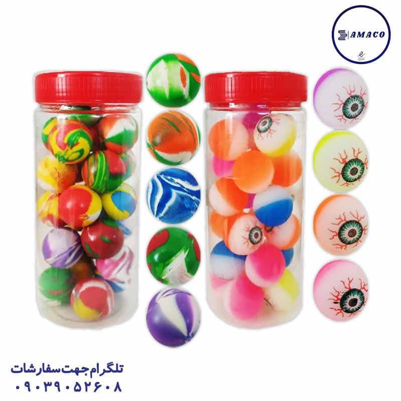 توپ شیطونک کوچک ژله ای عروسکی قوطی 50 عددی — تصویر ۳