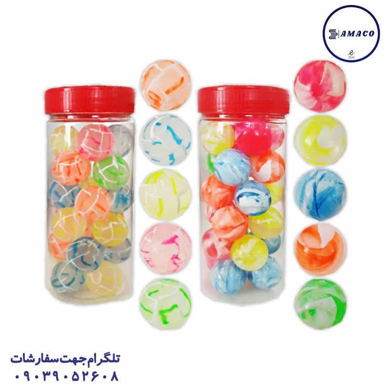 توپ شیطونک کوچک ژله ای عروسکی قوطی 50 عددی — تصویر ۲