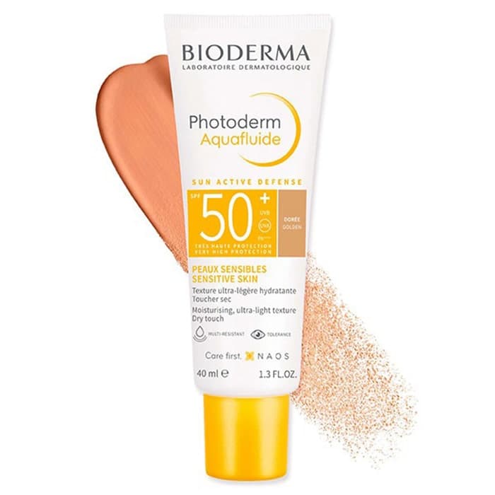 ضد آفتاب بایودرما مدل فتودرم آکوا فلوئید رنگ گلدن +SPF50 — تصویر ۲