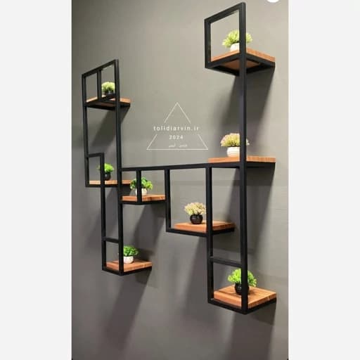 شلف دیواری چوب فلز مدل دریا با ارسال از کرج مبلمان اورلین مدل 962669