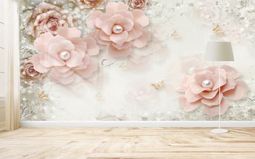 پوستر دیواری گل سه بعدی لاکچری FL0007