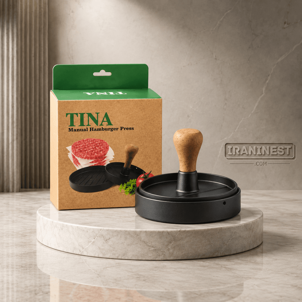 قالب همبرگر بزرگ دسته چوبی مدل TINA