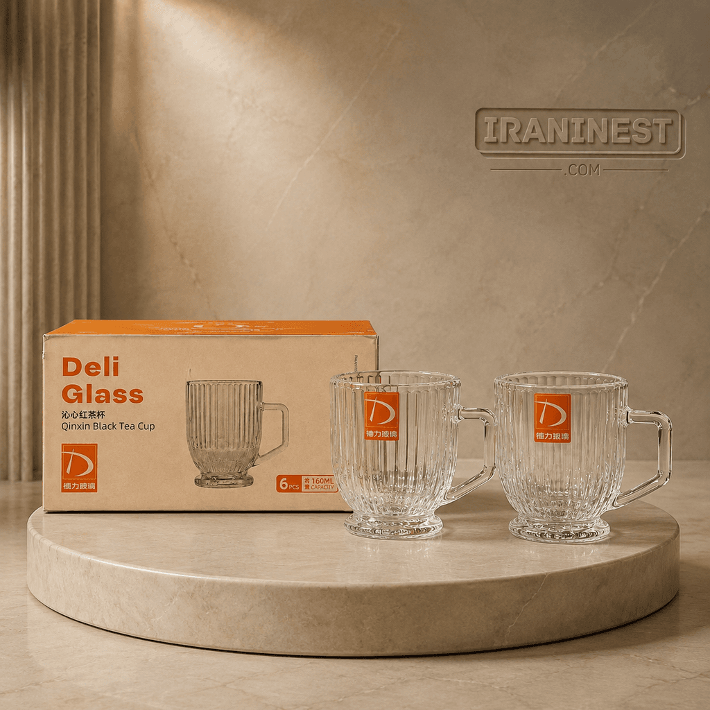 فنجان شیشه ای 6 عددی مدل DELI GLASS کد 5010