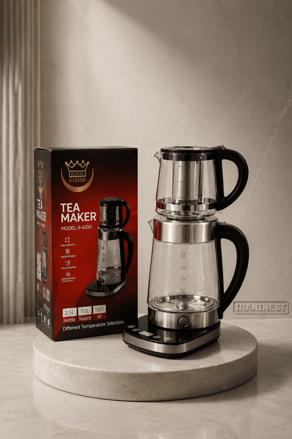 چای ساز روهمی ROYAL BAZHIR گنجایش 2.5 لیتر مدل R-4200