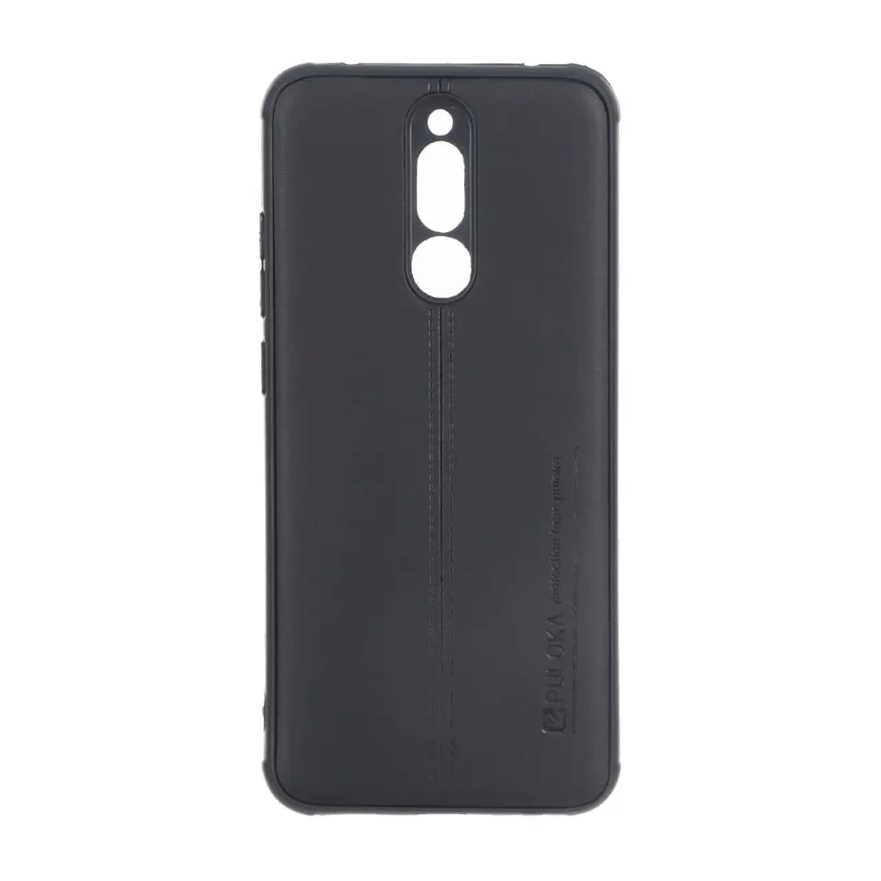 قاب Puloka طرح چرم دوخت دار محافظ لنزدار Xiaomi Redmi 8
