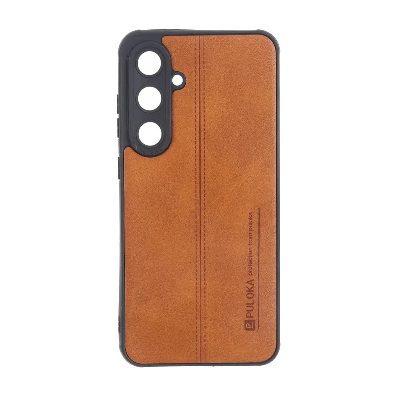 قاب Puloka طرح چرم دوخت دار محافظ لنزدار Samsung Galaxy S24 FE — تصویر ۲