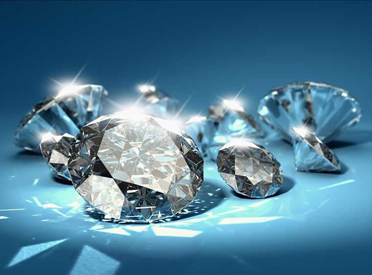 پوستر دیواری سه بعدی الماس آبی کد 3D-057 — تصویر ۲