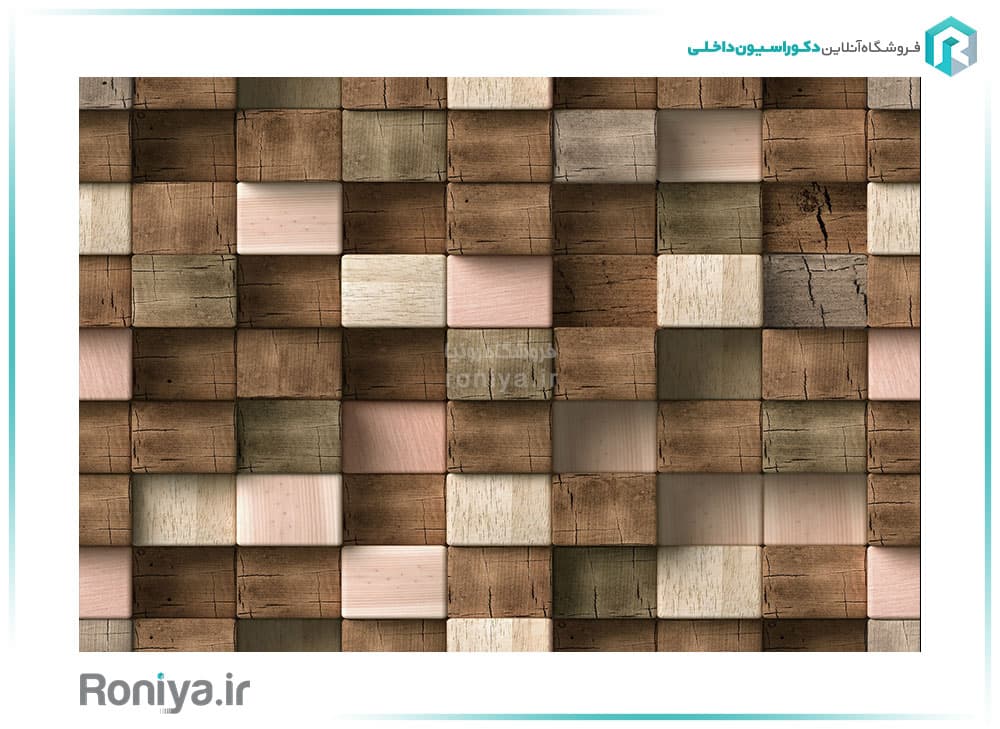 پوستر دیواری سه بعدی طرح چوب شطرنجی کد 3D-092
