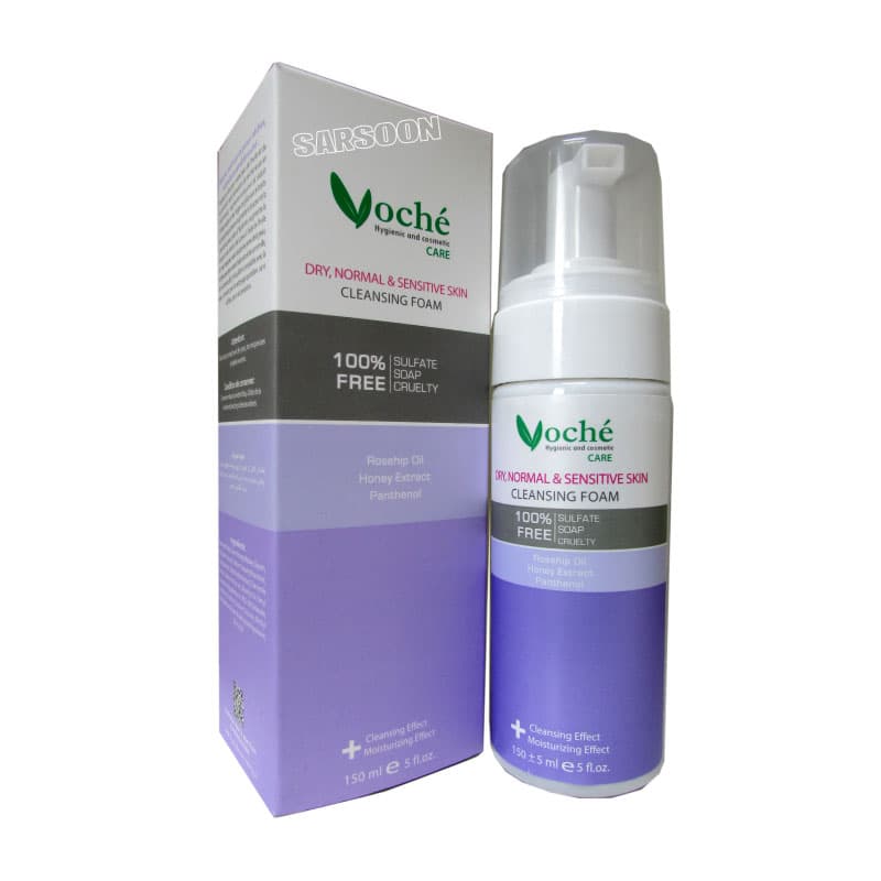 فوم شستشوی صورت پوستهای خشک و معمولی وچه Voche Dry And Sensitive Skin Cleansing Foam — تصویر ۲
