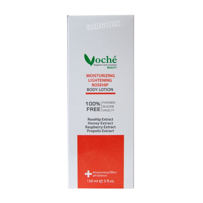 لوسیون مرطوب کننده و شفاف کننده بدن رزهیپ وچه Voche Rosehip Moisturizing Body Lotion