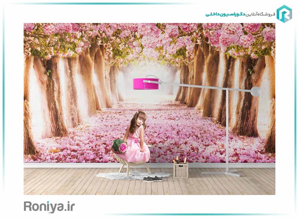 پوستر دیواری سه بعدی بهشت صورتی کد NT-182 — تصویر ۲