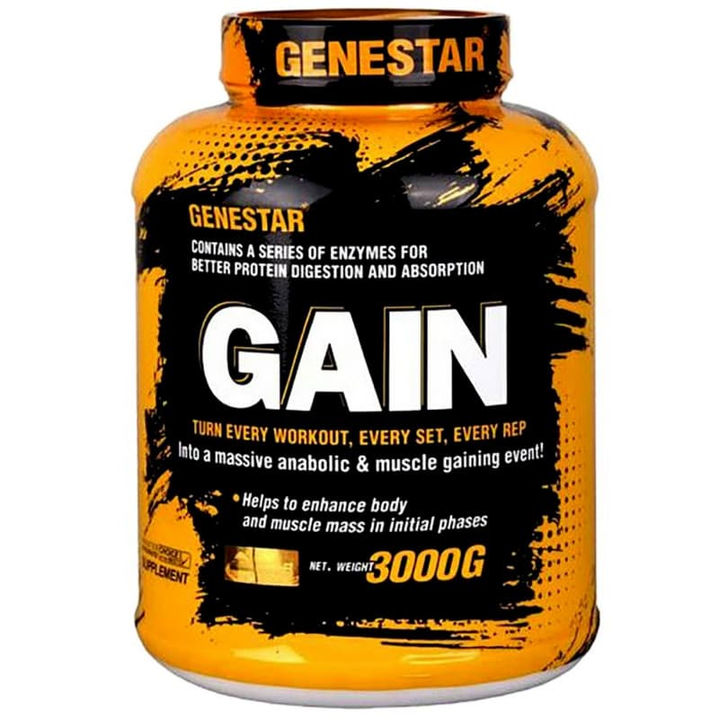 پودر گینر با طعم توت فرنگی ژن استار 3000 گرم Genestar Gain Powder 3000 g