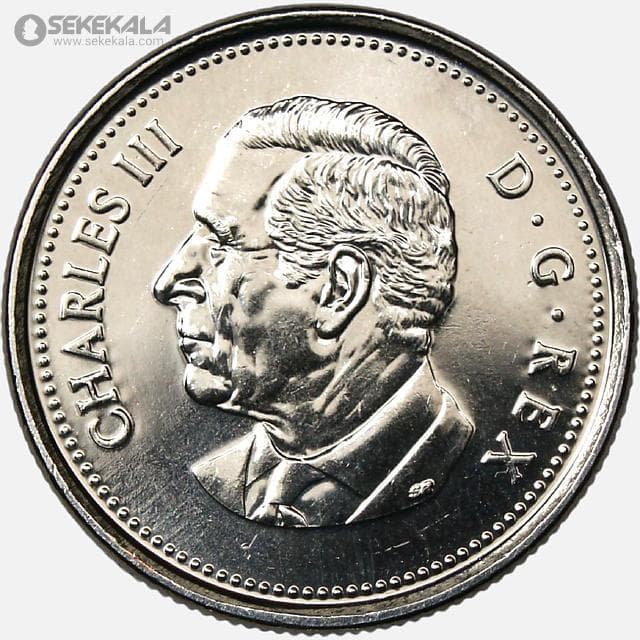 سکه 25 سنت کانادا 2024 (چارلز سوم)(UNC) — تصویر ۲