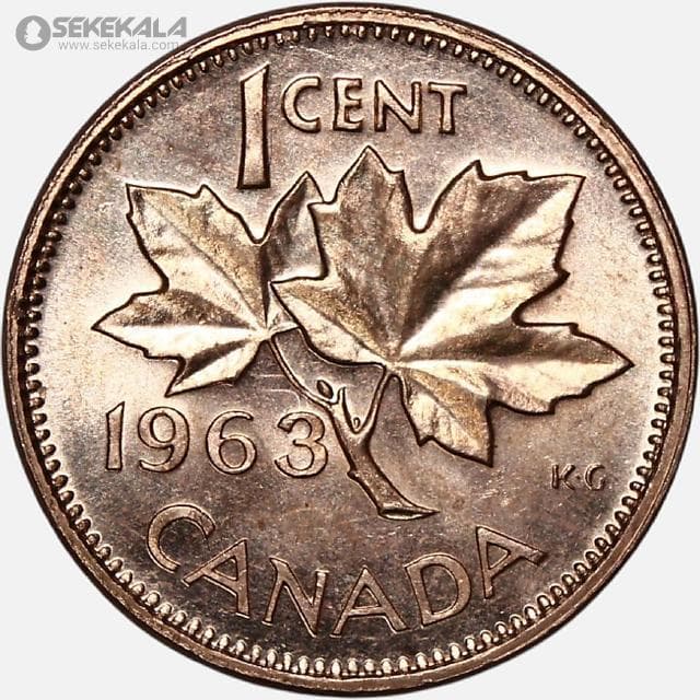 سکه 1 سنت کانادا 1963 (الیزابت)(UNC)