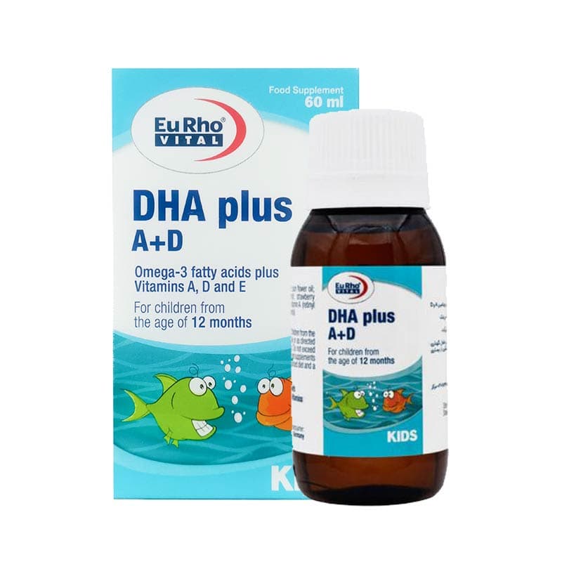 قطره خوراکی دی اچ ای پلاس آ د یوروویتال 60 میلی لیتر (تاریخ نزدیک) Eurhovital DHA Plus A D Drops 60 ml — تصویر ۲